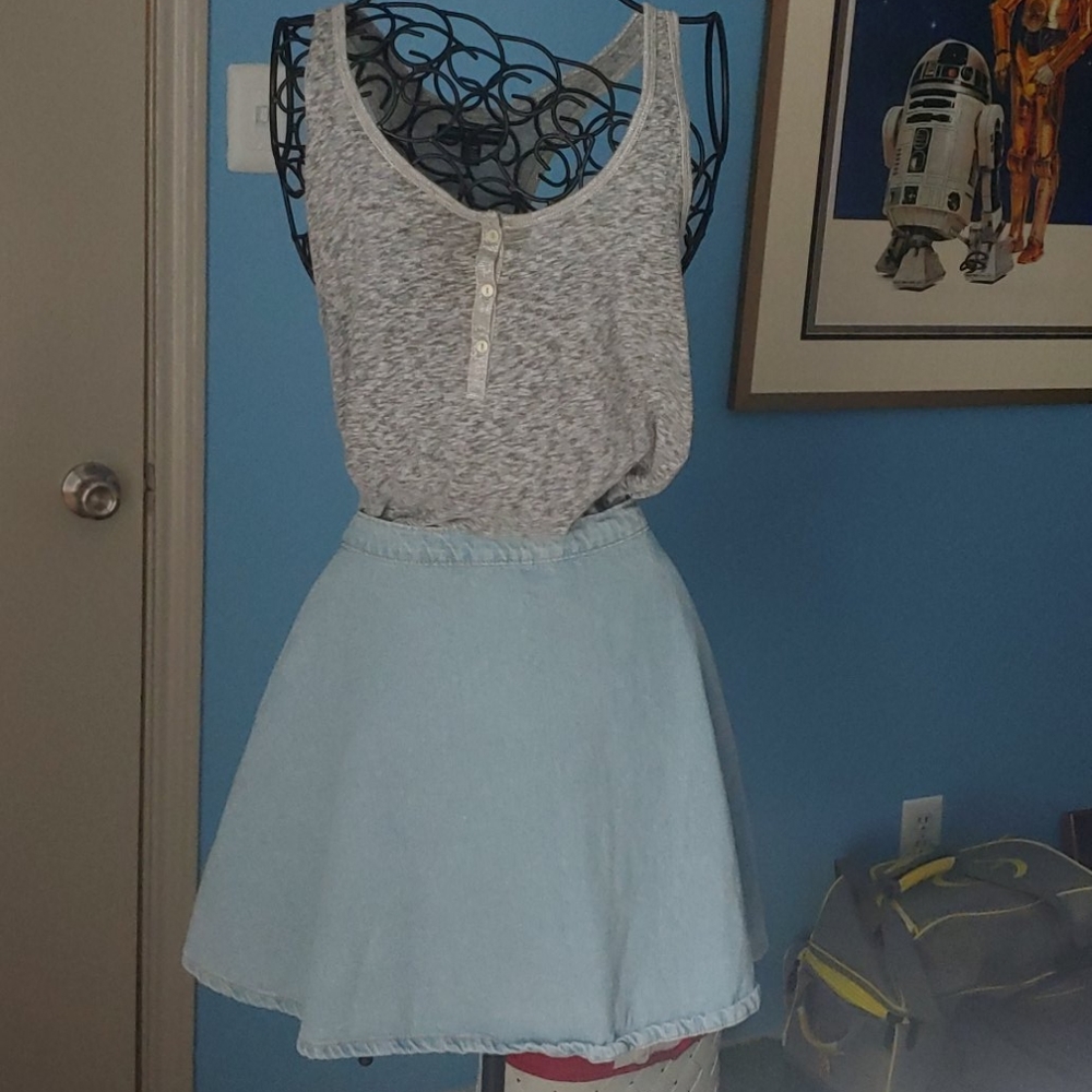 American Apparel jeans light wash jean skirt